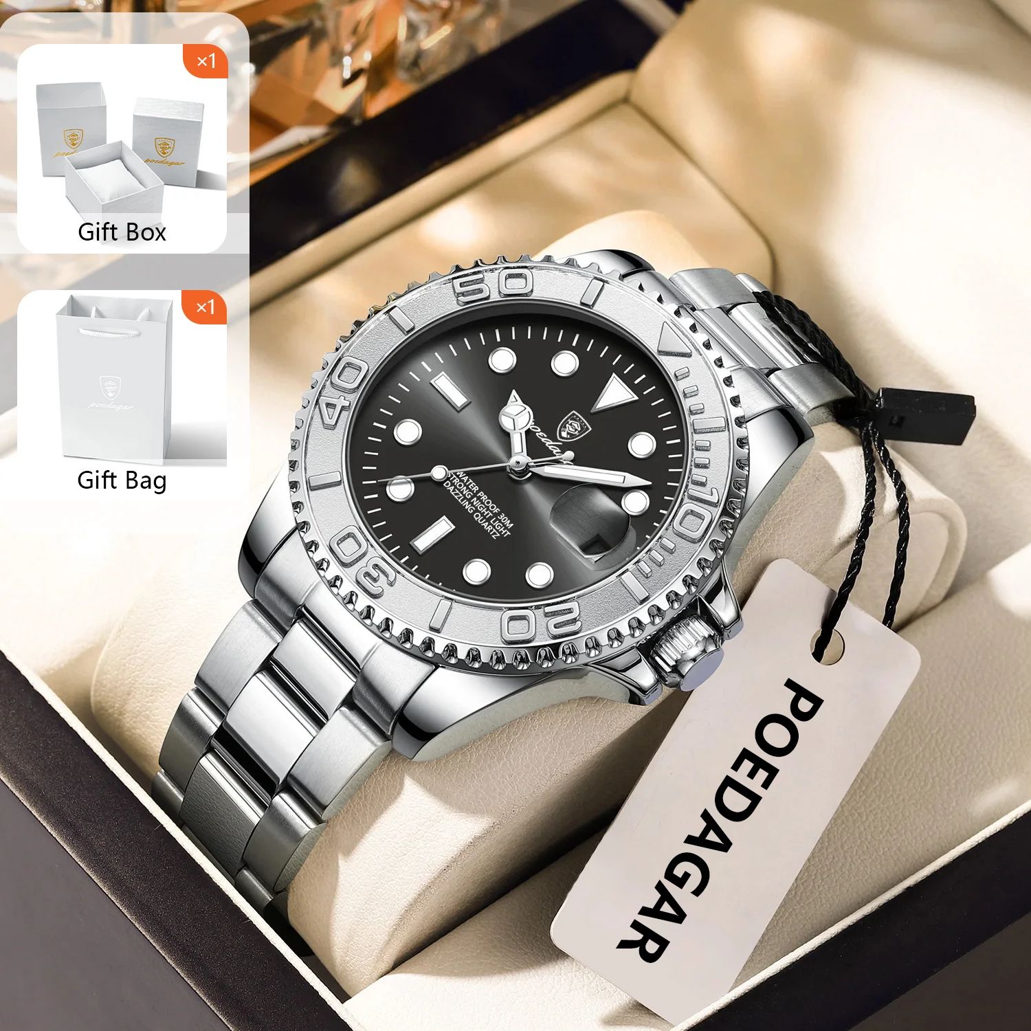 POEDAGAR Orologio sportivo da  - Luxury Watch And Bracelet recensione e prezzo